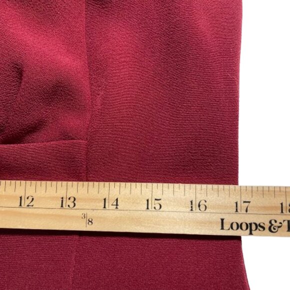 Modcloth Sleeveless Cocktail Dress, Low V-Neck Zipper Lined Midi Deep Red, Large - Picture 9 of 12